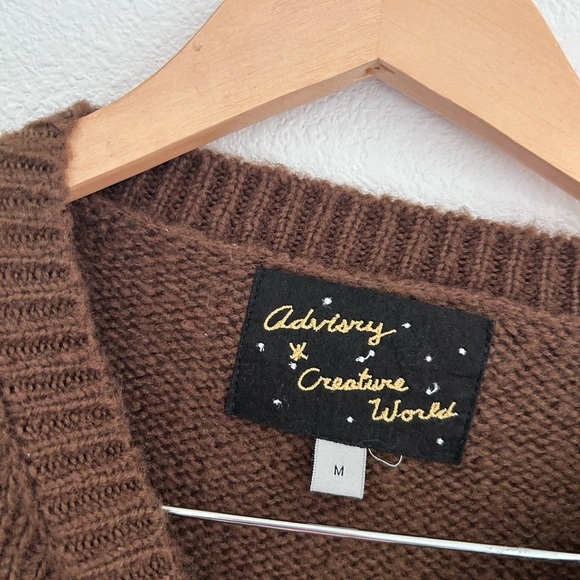 Creature World x Advisory knit Sweater multicolor “ I Love VSRY” Medium - Picture 2 of 4